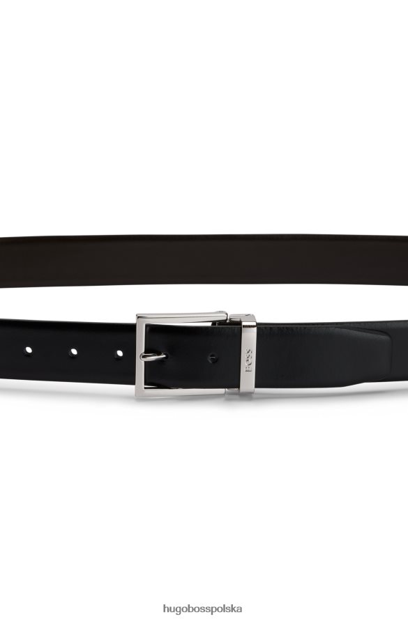 Hugo Boss dwustronny pasek z włoskiej skóry z klamrą szybkozamykającą, czarny hugo czarny R0X0H65530