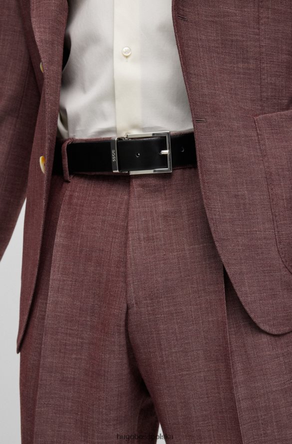 Hugo Boss dwustronny pasek z włoskiej skóry z klamrą szybkozamykającą, czarny hugo czarny R0X0H65530