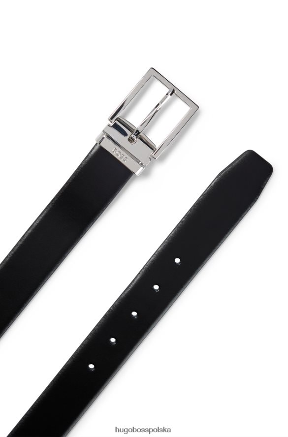 Hugo Boss dwustronny pasek z włoskiej skóry z klamrą szybkozamykającą, czarny hugo czarny R0X0H65530