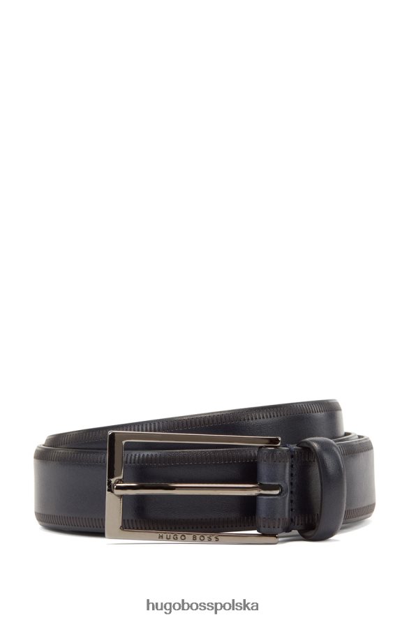 Hugo Boss pasek carmello 50452402 granatowy granatowy/brązowy R0X0H6593