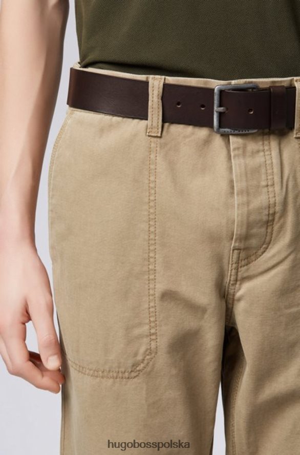 Hugo Boss pasek casual - jeeko - 50386229 czarny czarny brązowy R0X0H6656