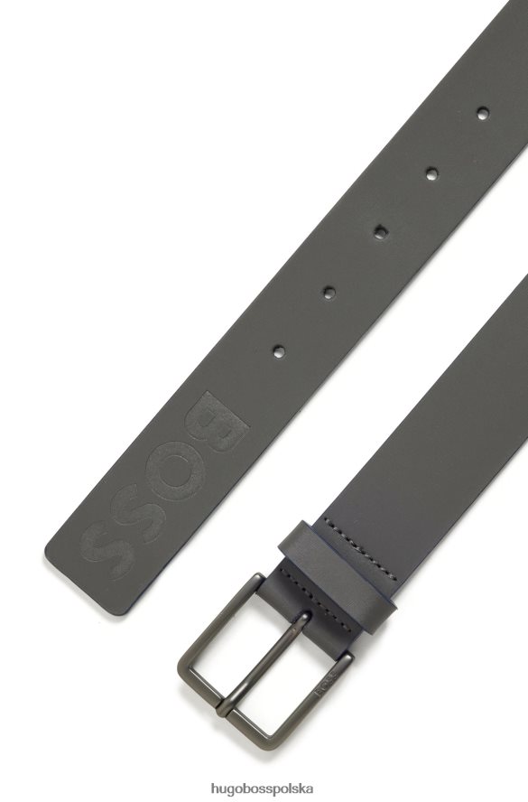Hugo Boss pasek hugo włosko-skórzany z kolorowymi krawędziami w kolorze szarym szary R0X0H65549