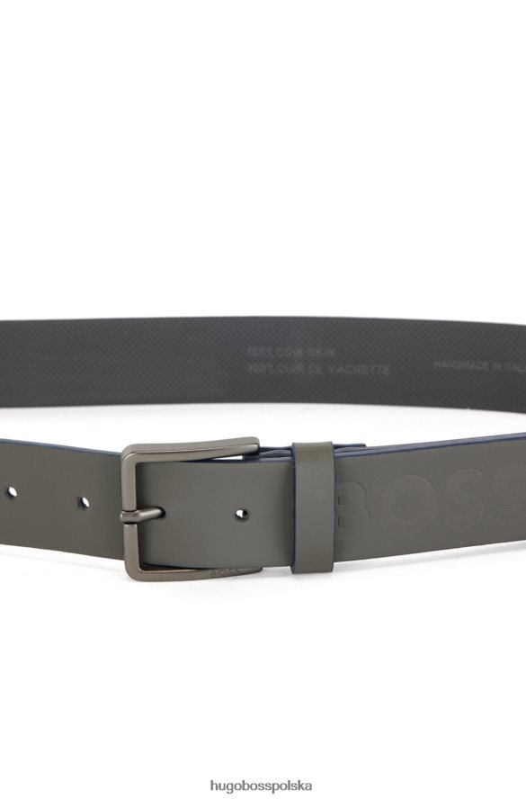 Hugo Boss pasek hugo włosko-skórzany z kolorowymi krawędziami w kolorze szarym szary R0X0H65549