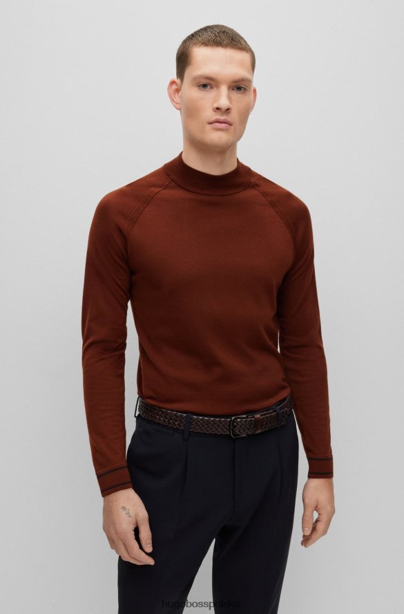 Hugo Boss pasek hugo z tkanej skóry z logo w kolorze ciemnobrązowym ciemny brąz R0X0H65432