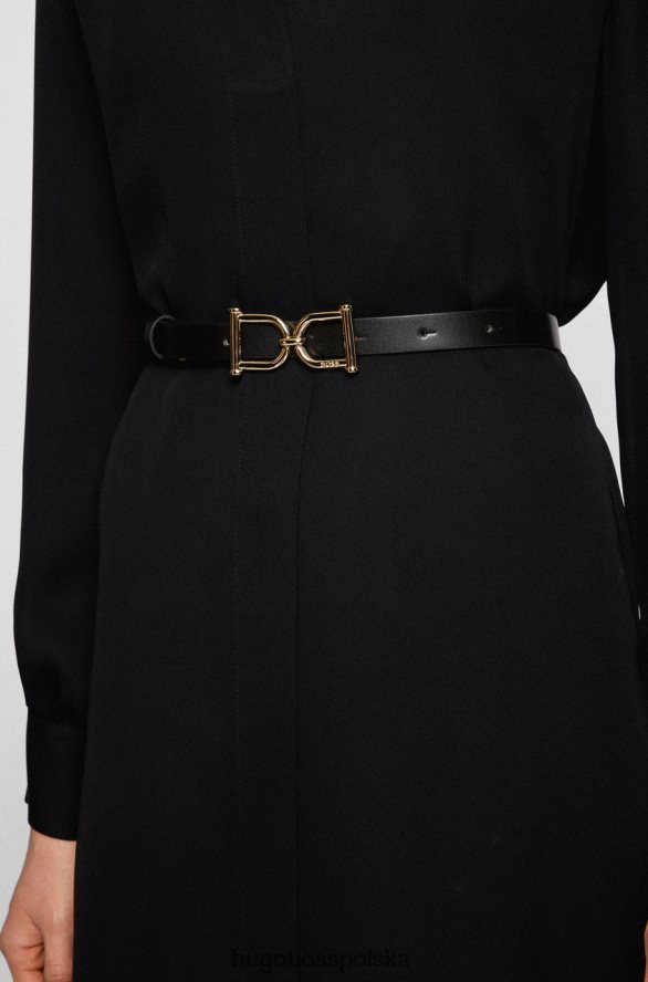 Hugo Boss pasek kristin 50470542 czarny czarny biały R0X0H6839