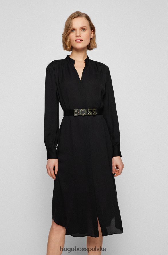 Hugo Boss pasek pogrubiony 50470631 czarny czarny R0X0H6836