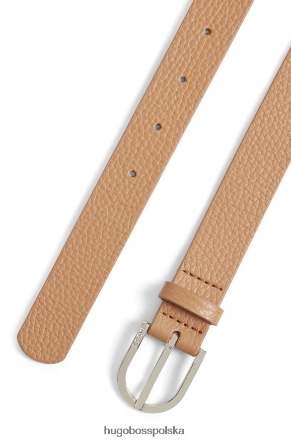 Hugo Boss pasek szkarłatny 50470624 beżowy beżowy R0X0H6833