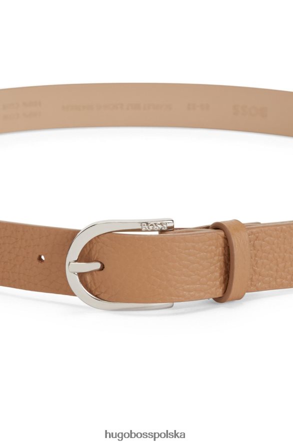 Hugo Boss pasek szkarłatny 50470624 beżowy beżowy R0X0H6833