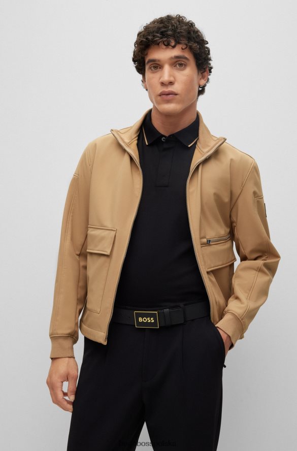 Hugo Boss pasek z klamrą w kształcie blaszki z włoskiej skóry hugo w kolorze czarnym czarny R0X0H65087