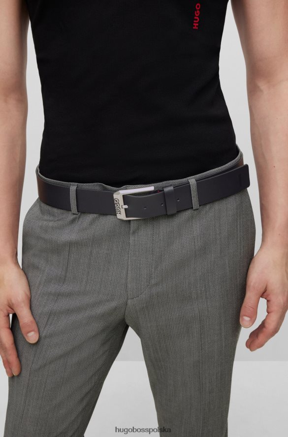 Hugo Boss skórzany pasek z klamrą z logo, czarny hugo czarny R0X0H65112