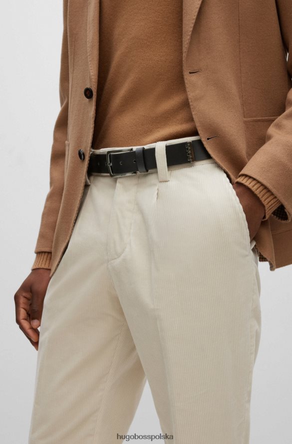 Hugo Boss skórzany pasek z markową metalową końcówką w kolorze czarnym hugo czarny R0X0H65193