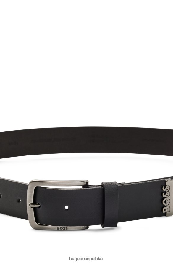 Hugo Boss skórzany pasek z markową metalową końcówką w kolorze czarnym hugo czarny R0X0H65193