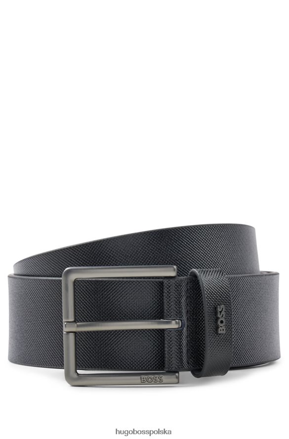 Hugo Boss skórzany pasek z nadrukowanym logo, czarny hugo czarny R0X0H65502