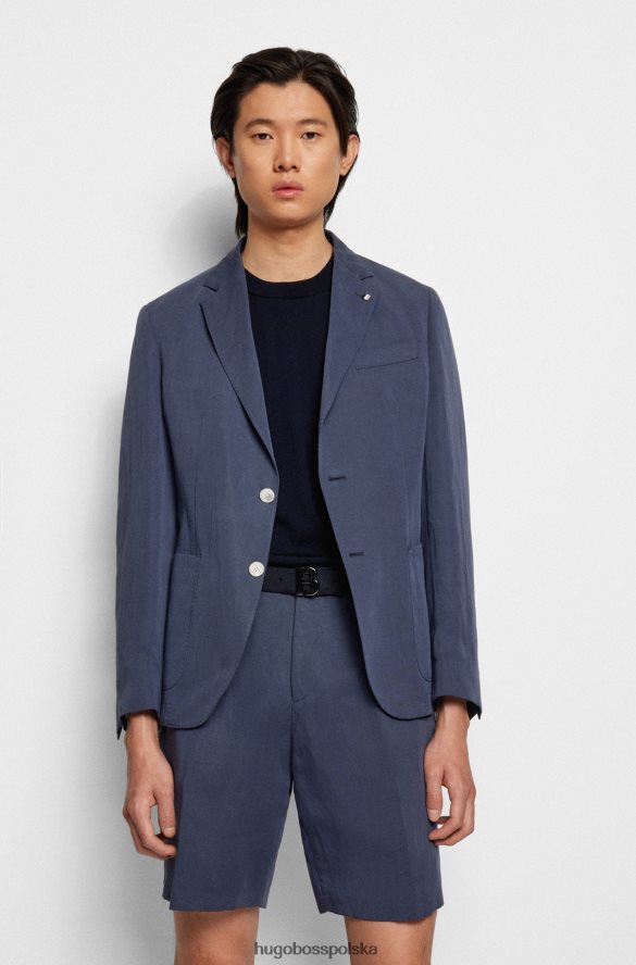 Hugo Boss włoski zamszowy pasek z polerowanym brązem, hugo w kolorze granatowym ciemny niebieski R0X0H65157