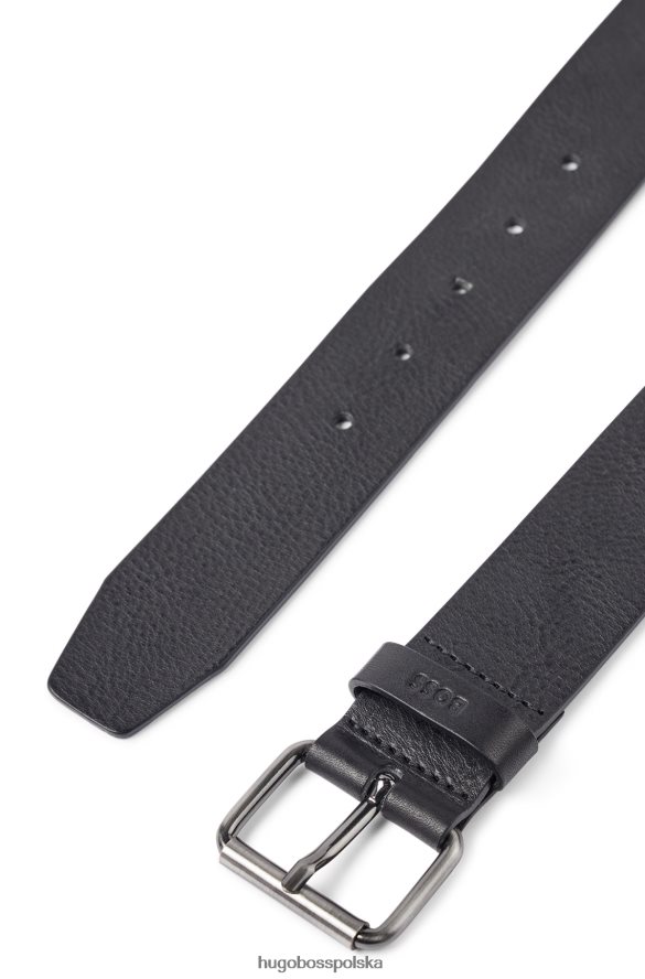 Hugo Boss włosko-skórzany pasek z elementami w kolorze brązu hugo czarny czarny R0X0H65234