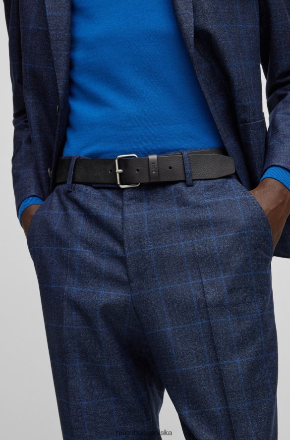 Hugo Boss włosko-skórzany pasek z elementami w kolorze brązu hugo czarny czarny R0X0H65234