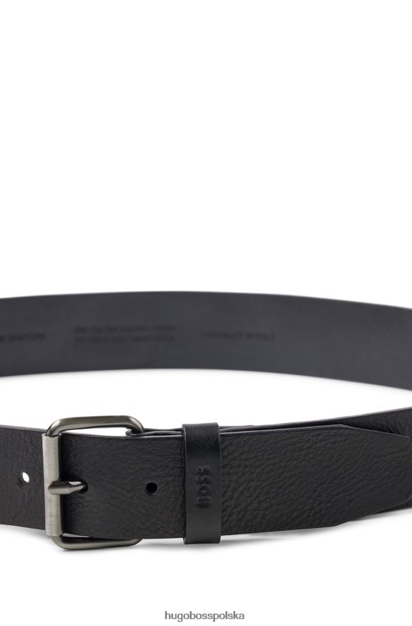 Hugo Boss włosko-skórzany pasek z elementami w kolorze brązu hugo czarny czarny R0X0H65234