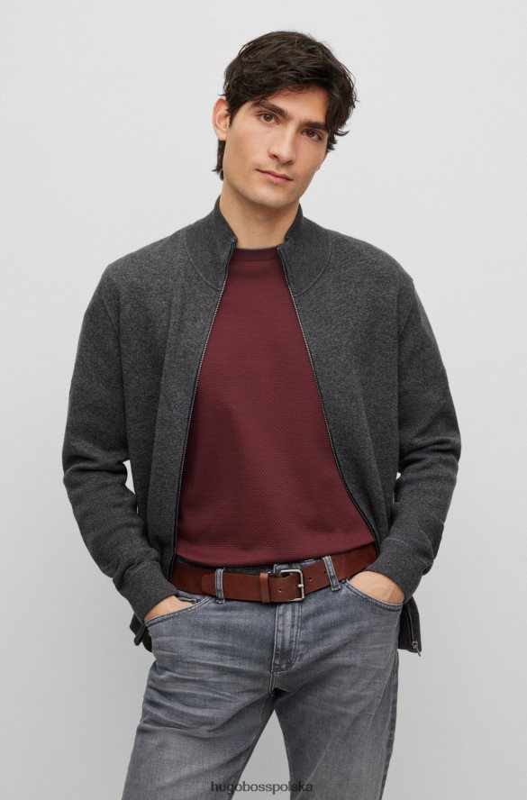 Hugo Boss włosko-skórzany pasek z elementami z efektem brązu, ciemnobrązowy hugo ciemny brąz R0X0H65232