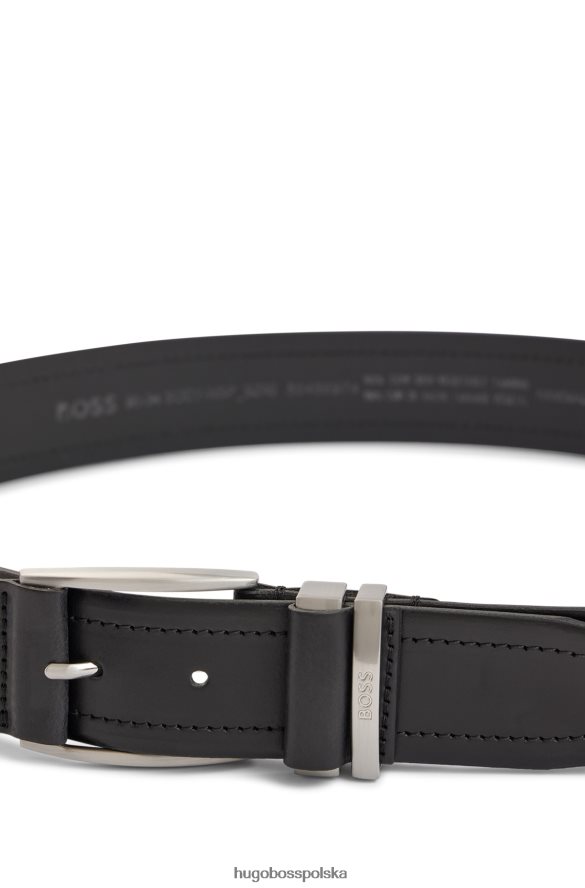 Hugo Boss włosko-skórzany pasek z gładkim wykończeniem i markowym czarnym hugo czarny R0X0H65364
