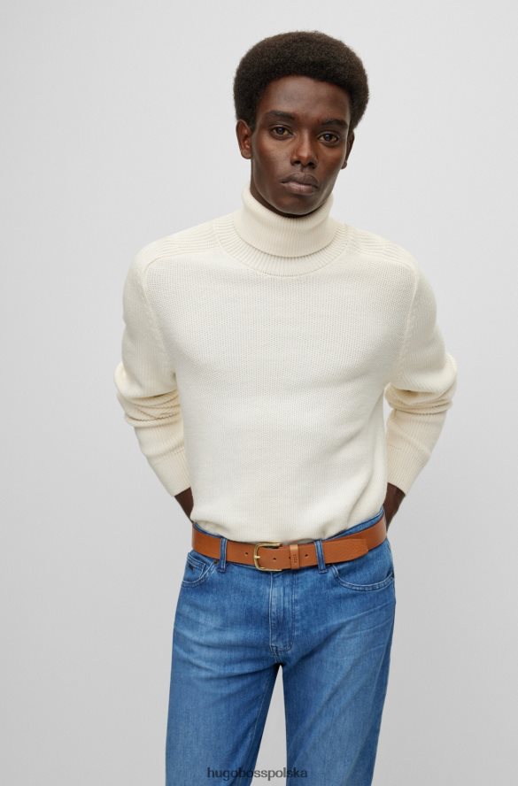 Hugo Boss włosko-skórzany pasek z markowym keeperem hugo w kolorze brązowym brązowy R0X0H65545