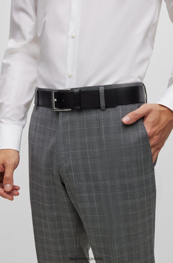 Hugo Boss włosko-skórzany pasek z okuciami imitującymi antyki hugo czarny czarny R0X0H65120