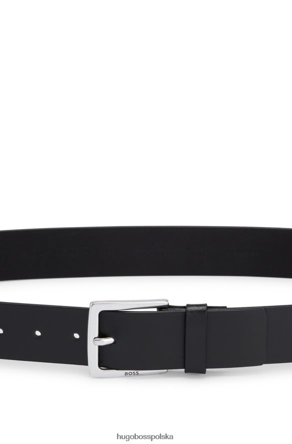 Hugo Boss włosko-skórzany pasek z okuciami imitującymi antyki hugo czarny czarny R0X0H65120