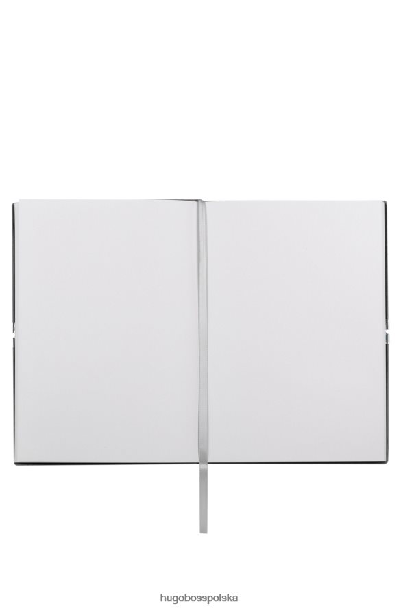 Hugo Boss Notatnik A5 z szarej sztucznej skóry z gumką w kolorze jasnoszarym hugo jasnoszary R0X0H65104