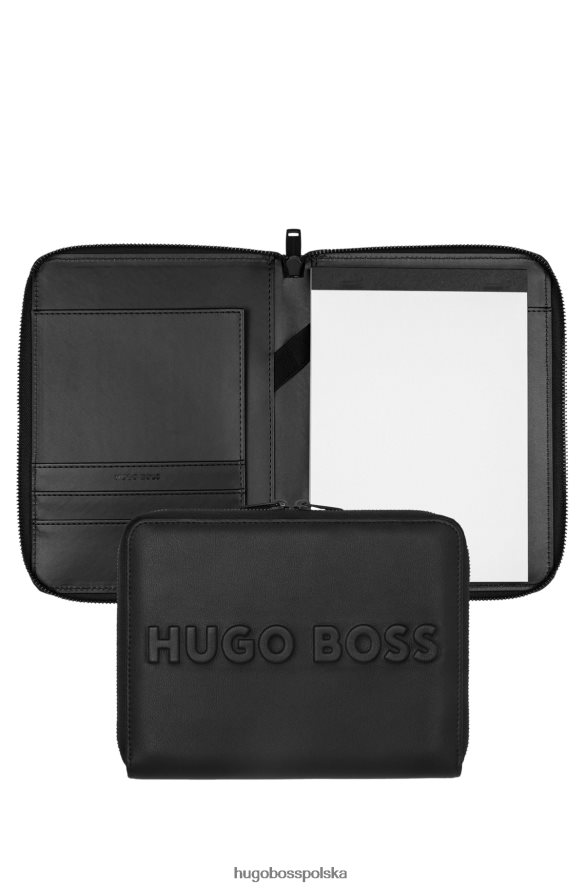 Hugo Boss Teczka konferencyjna A5 ze sztucznej skóry z logo 3D Hugo w kolorze czarnym czarny R0X0H65630