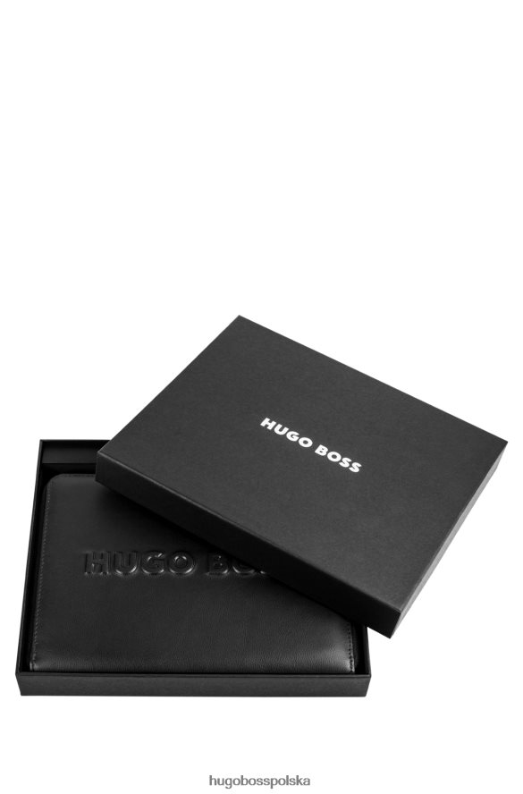 Hugo Boss Teczka konferencyjna A5 ze sztucznej skóry z logo 3D Hugo w kolorze czarnym czarny R0X0H65630