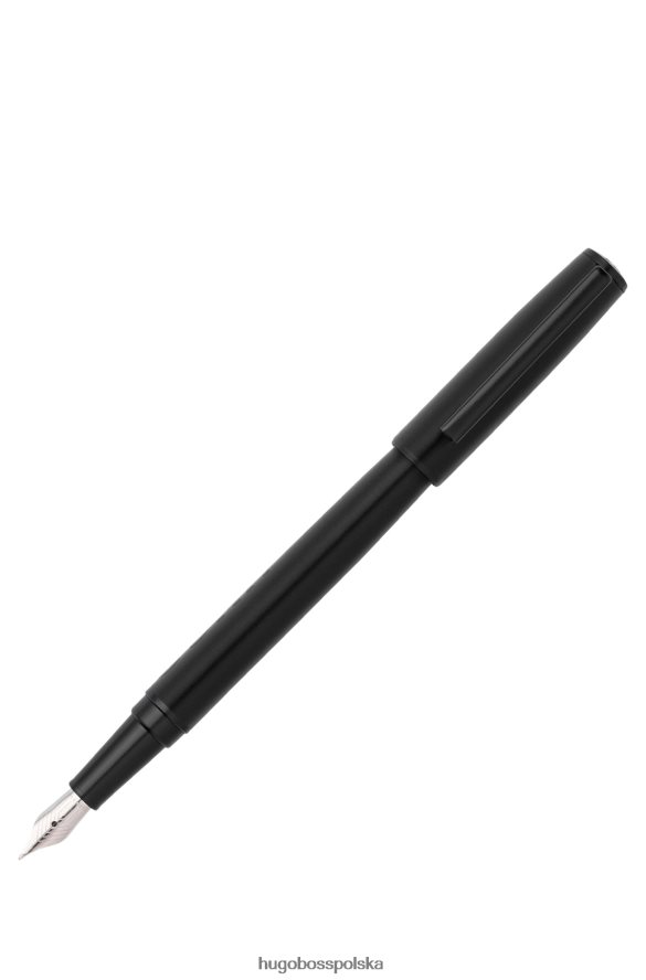 Hugo Boss czarne pióro wieczne z tonalnym logo hugo black czarny R0X0H65795