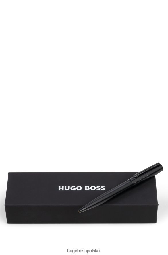 Hugo Boss czarny długopis z tonalnym logo Hugo Black czarny R0X0H65693