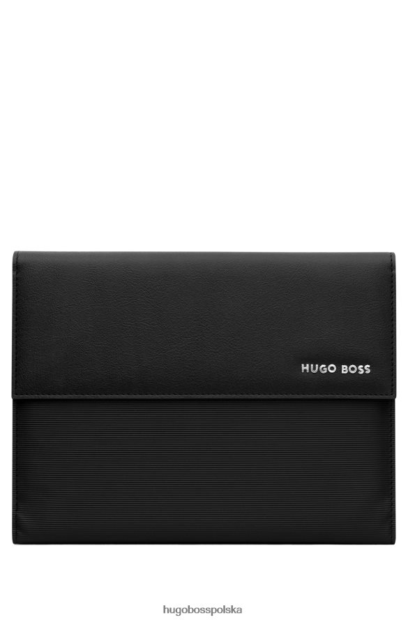 Hugo Boss czarny teczka Hugo Black A5 ze sztucznej skóry o prążkowanej strukturze czarny R0X0H65733