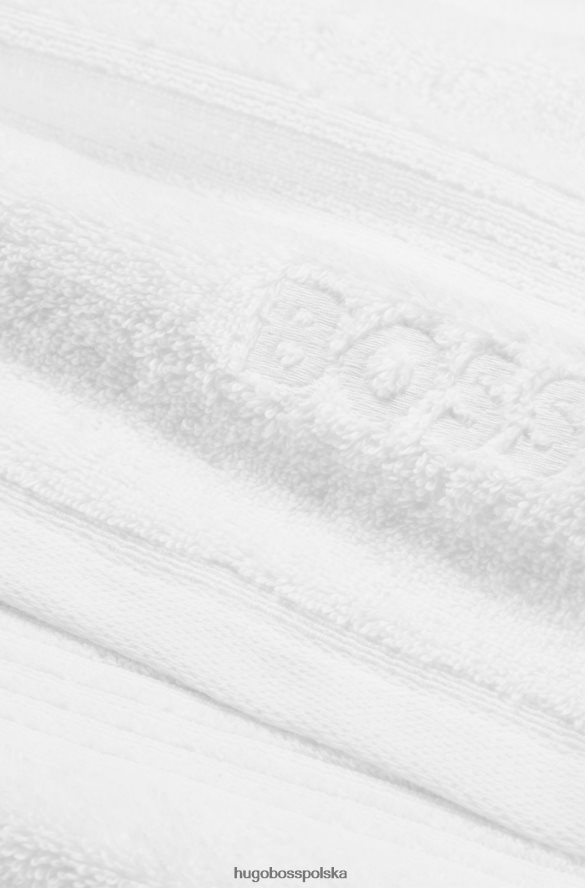 Hugo Boss Biały ręcznik kąpielowy hugo z haftowanym logo, wykonany z bawełny egejskiej biały R0X0H65645