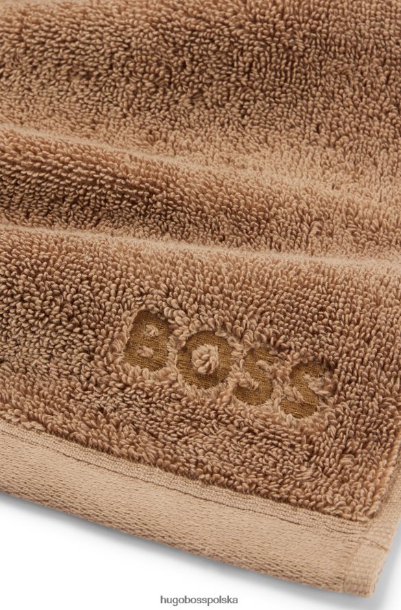 Hugo Boss Brązowa markowa chusteczka do twarzy hugo z czesanej bawełny egejskiej brązowy R0X0H65522