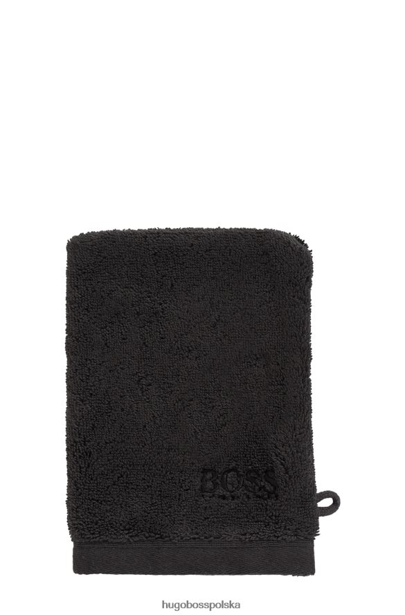 Hugo Boss Czarna rękawica do prania Hugo z logo, wykonana z bawełny egejskiej czarny R0X0H65728