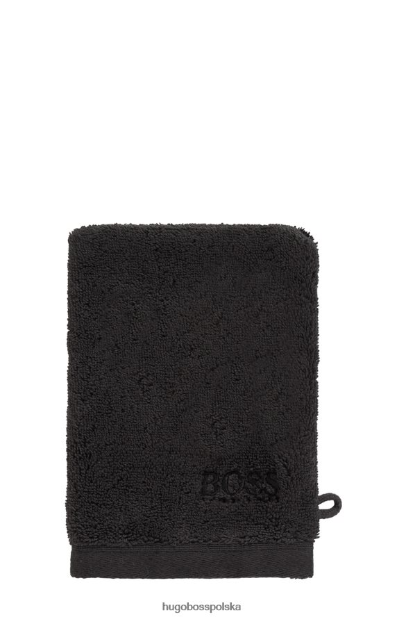 Hugo Boss Czarna rękawica do prania Hugo z logo, wykonana z bawełny egejskiej czarny R0X0H65728