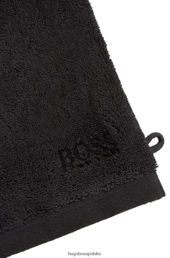 Hugo Boss Czarna rękawica do prania Hugo z logo, wykonana z bawełny egejskiej czarny R0X0H65728