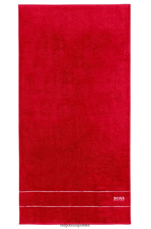 Hugo Boss Czerwony ręcznik kąpielowy hugo z egipskiej bawełny z kontrastowym logo czerwony R0X0H65783