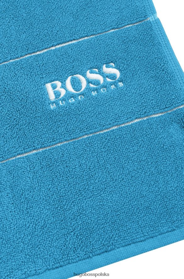 Hugo Boss Hugo Mata łazienkowa z egipskiej bawełny z kontrastowym logo w kolorze niebieskim niebieski R0X0H65659