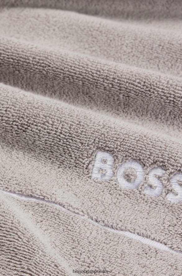 Hugo Boss Hugo ręcznik do rąk z egipskiej bawełny z kontrastowym szarym logo szary R0X0H65672