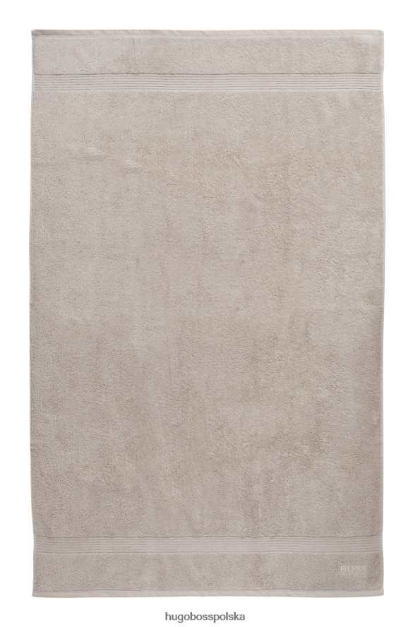 Hugo Boss Jasnobeżowy prześcieradło kąpielowe z logo, wykonane z bawełny egejskiej hugo jasny beż R0X0H65934