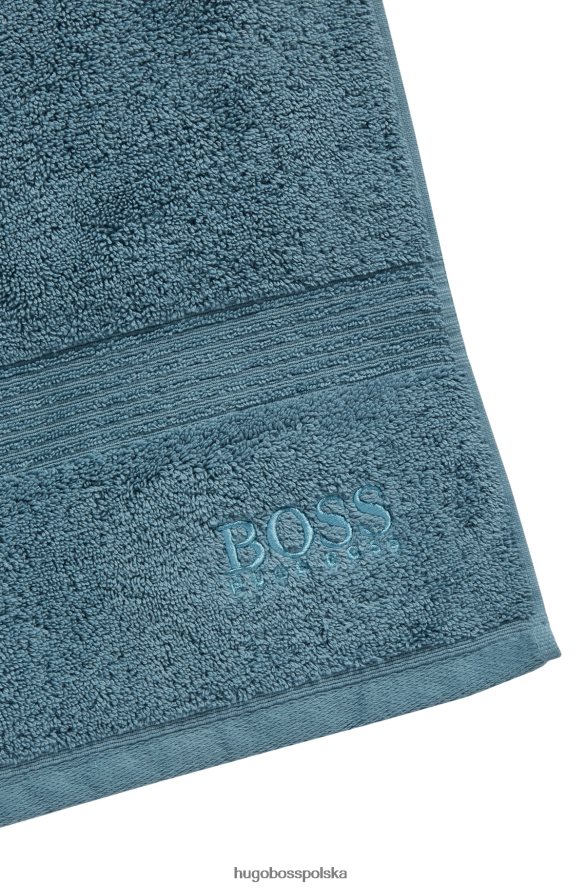 Hugo Boss Prześcieradło kąpielowe z logo, wykonane z bawełny egejskiej, w kolorze niebieskim hugo niebieski R0X0H65933