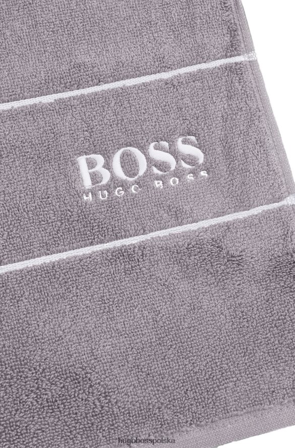 Hugo Boss Ręcznik dla gości Hugo z egipskiej bawełny z szarym kontrastowym logo szary R0X0H65477