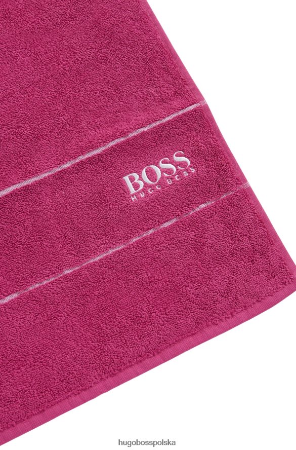 Hugo Boss Ręcznik dla gości z egipskiej bawełny z różowym kontrastowym logo hugo różowy R0X0H65479