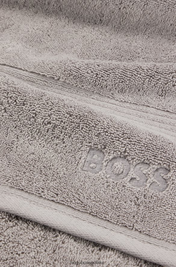 Hugo Boss Ręcznik do rąk hugo z haftowanym logo hugo, wykonany z bawełny egejskiej w kolorze srebrnym srebro R0X0H65574