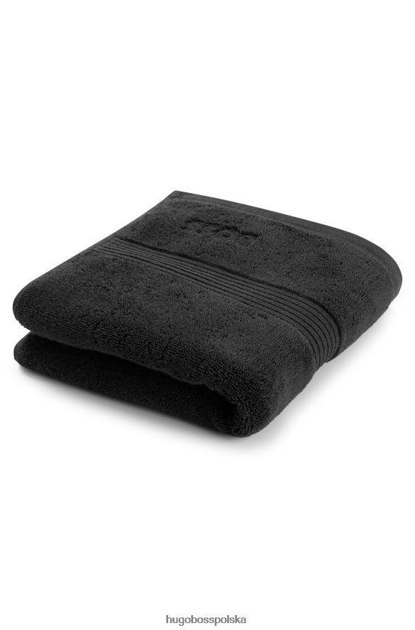 Hugo Boss Ręcznik do rąk z haftowanym logo, wykonany z czarnej bawełny egejskiej, hugo czarny R0X0H65602