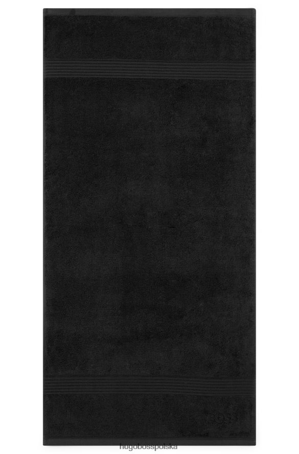 Hugo Boss Ręcznik do rąk z haftowanym logo, wykonany z czarnej bawełny egejskiej, hugo czarny R0X0H65602