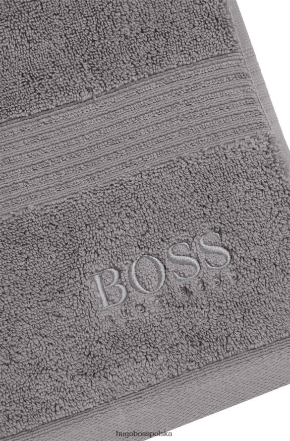 Hugo Boss Ręcznik do rąk z logo, wykonany z bawełny egejskiej, hugo w kolorze srebrnym srebro R0X0H65611