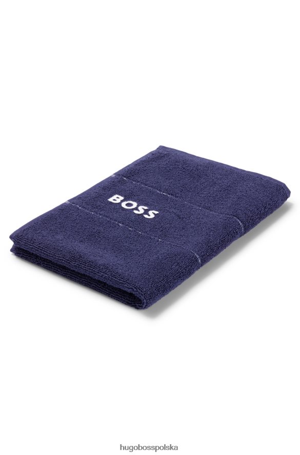 Hugo Boss Ręcznik gościnny z egipskiej bawełny z kontrastowym logo w kolorze ciemnoniebieskim hugo ciemny niebieski R0X0H65472