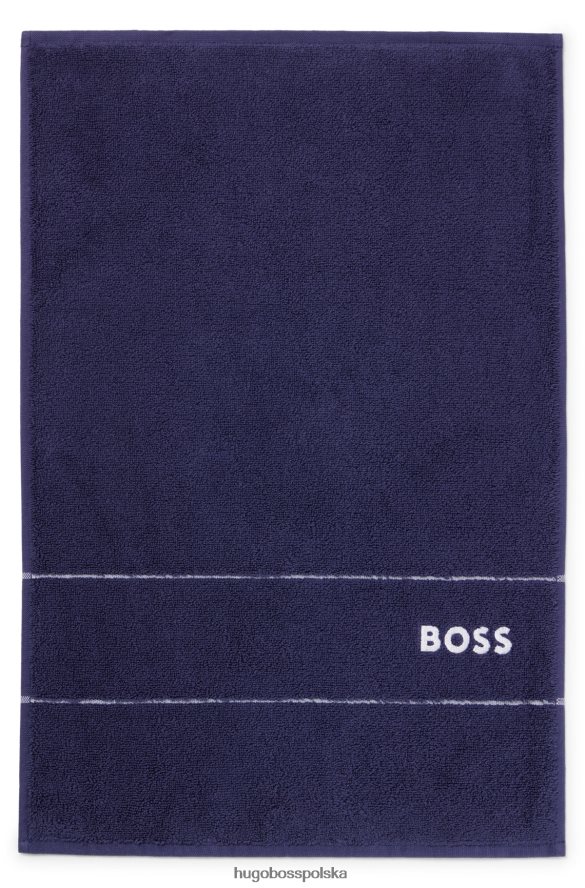 Hugo Boss Ręcznik gościnny z egipskiej bawełny z kontrastowym logo w kolorze ciemnoniebieskim hugo ciemny niebieski R0X0H65472